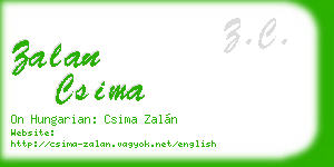 zalan csima business card